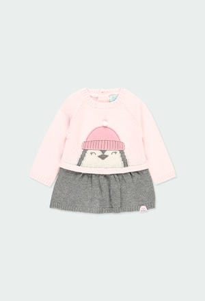 Vestido tricot "pinguim" do bébé_1