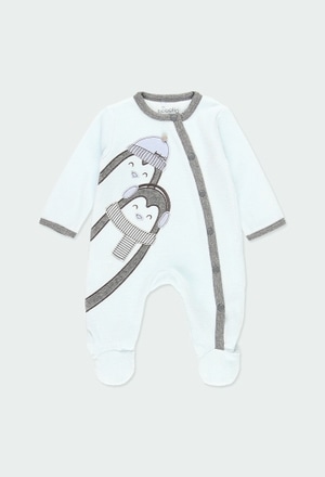 Velour play suit "penguin" for baby_1