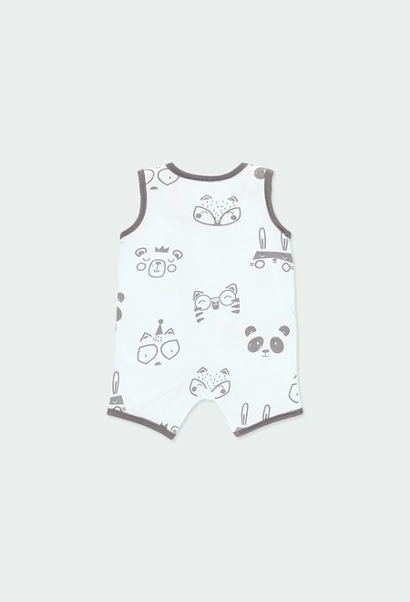 Knit play suit suspenders for baby boy_2