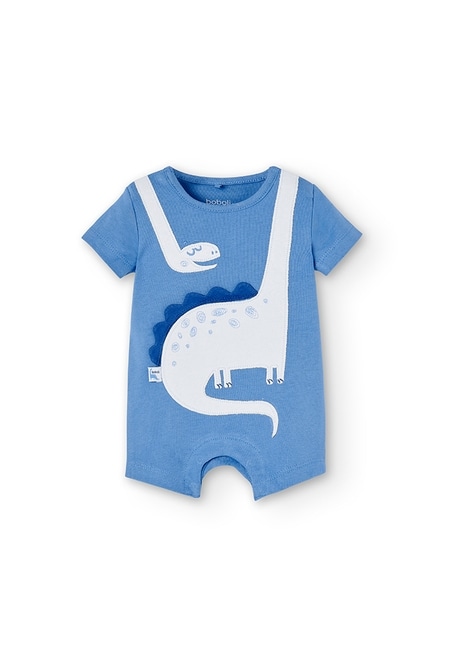 Pelele punto corto dinosauri azul de bebé_1