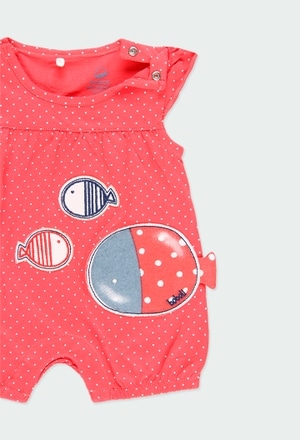 Knit play suit polka dot for baby girl_3