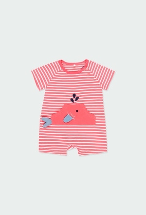 Knit play suit striped for baby boy_1