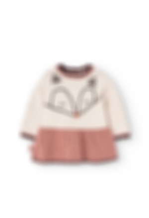 Vestido tricotosa bicolor de bebé niña