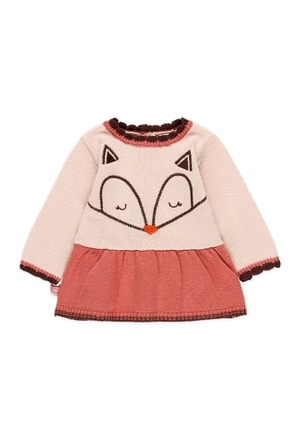 Knitwear dress bicolour for baby girl_1