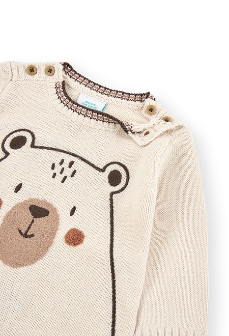 Grenouillère en tricot "ours" pour bébé_3