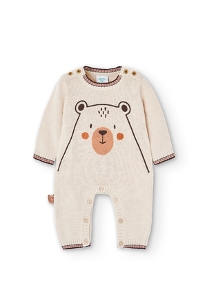 Grenouillère en tricot "ours" pour bébé_1