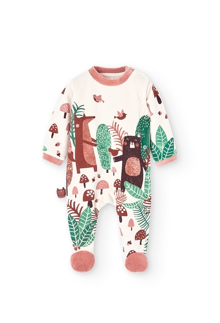 Velour play suit printed for baby_1