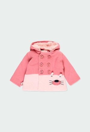 Knitwear jacket bicolour for baby girl_1