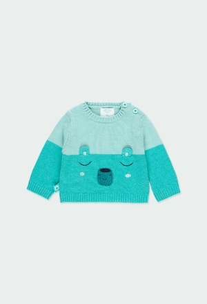 Pullover tricot bicolor para o bebé menino_1