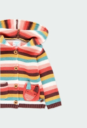 Giacchetta tricot a righe per neonati_3