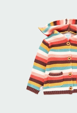 Giacchetta tricot a righe per neonati_4