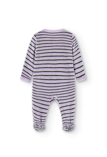 Velour play suit striped for baby_2