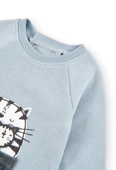 Sweatshirt knit "cats" for baby boy_3