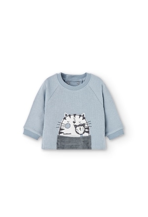 Sweatshirt knit "cats" for baby boy_1