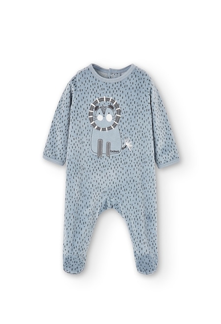 Velour play suit lion for baby boy_1