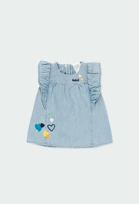 Robe En Jean A Bretelles A Volants Robe Bebe Fille