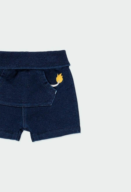 Fleece bermuda shorts denim for baby boy_3