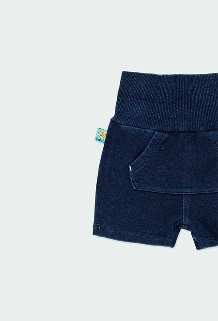 Fleece bermuda shorts denim for baby boy_4