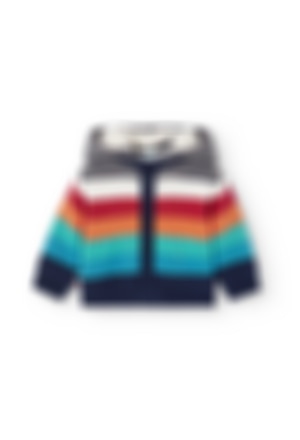 Knitwear jacket striped for baby