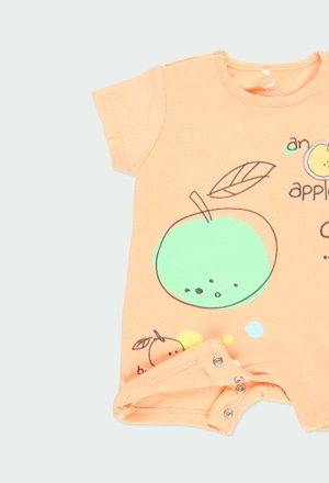 Grenouillère en tricot pommes pour bébé - organique_4