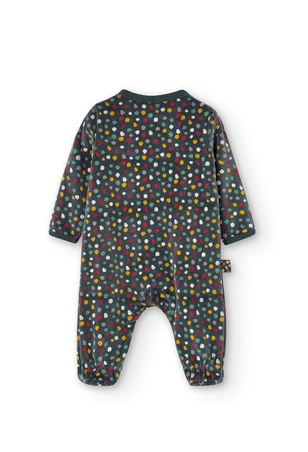 Velour play suit polka dot for baby girl_2