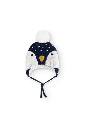 Bonnet tricoté "pingouin" pour bébé_1