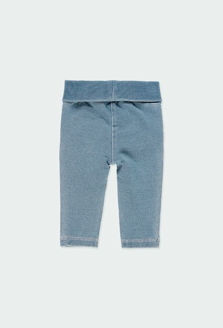Fleece denim trousers for baby girl_2