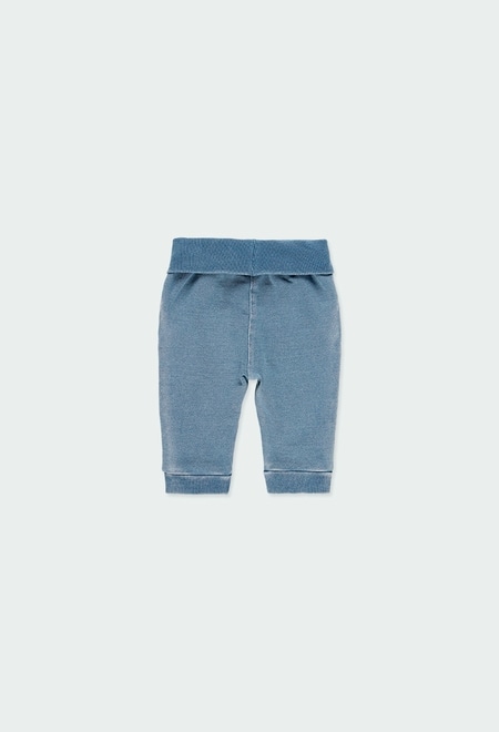 Fleece denim trousers for baby boy_2