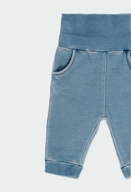 Fleece denim trousers for baby boy_4