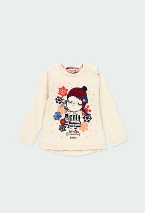T-Shirt tricot flame en guipure pour bébé fille_1