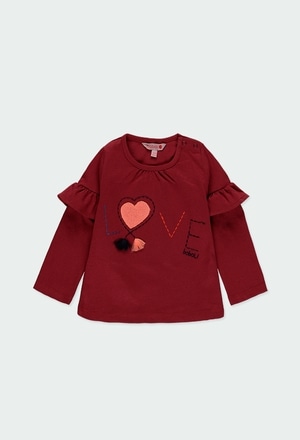 Camiseta malha "bbl love" para o bebé menina_1
