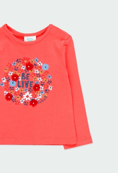 Camiseta malha "floral" para o bebé menina_3