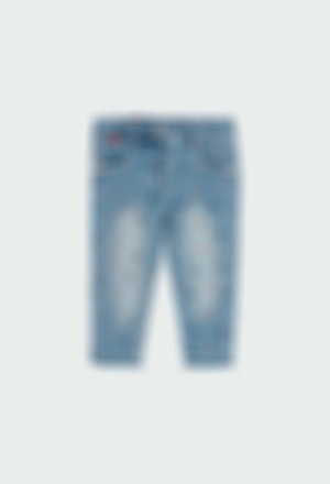 Denim trousers knit "floral" for baby