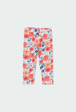 Stretch knit leggings floral for baby_1