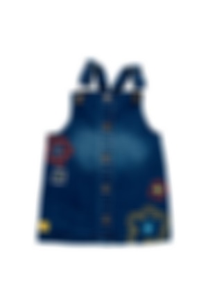Pinafore dress denim knit for baby girl