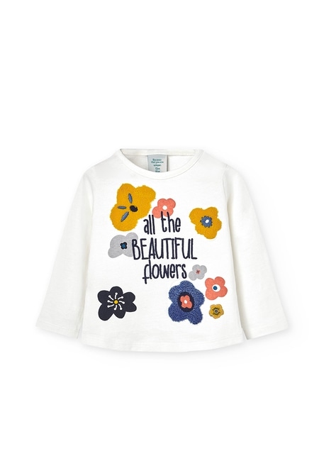 Camiseta malha "flowers bbl" do bébé_1