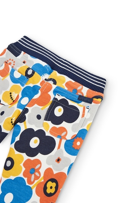Stretch fleece trousers floral for baby_4
