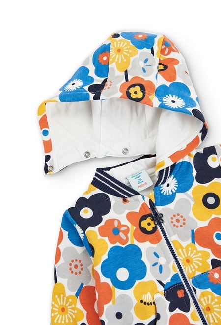 Fleece jacket floral for baby girl_3