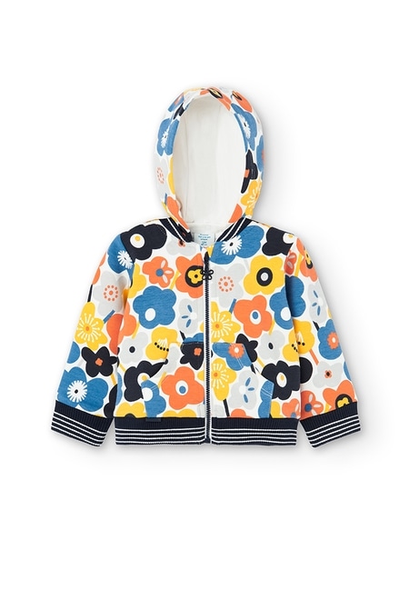 Fleece jacket floral for baby girl_5