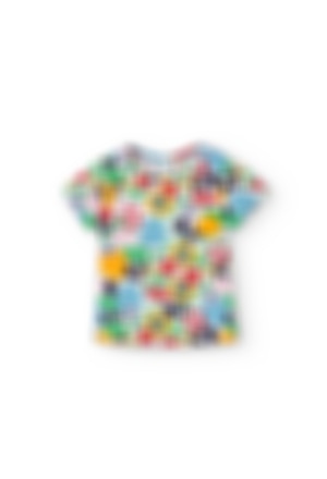 Camiseta malha floral do bébé -BCI