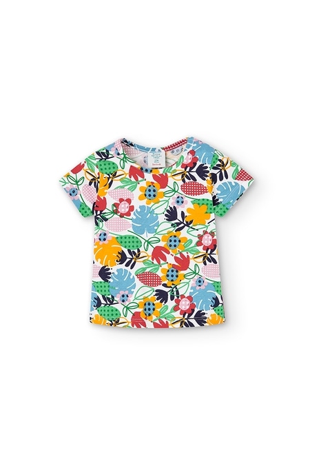 Camiseta malha floral do bébé -BCI_1