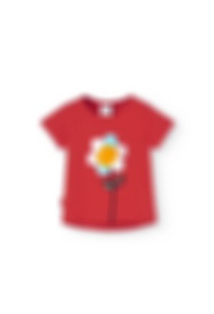 Camiseta punto "Flor" de bebé niña