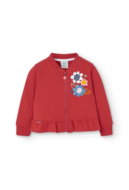 Fleece jacket "floral" for baby girl_1