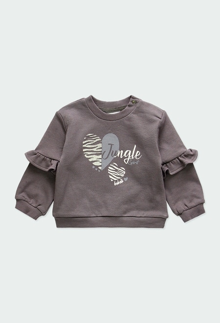 Fleece sweatshirt "heart" for baby girl_1