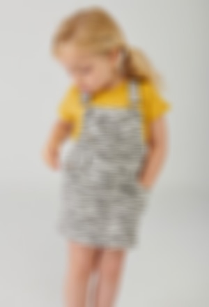 Plush pinafore dress for baby girl