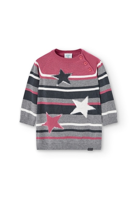Vestido tricot "estrelas" do bébé_2