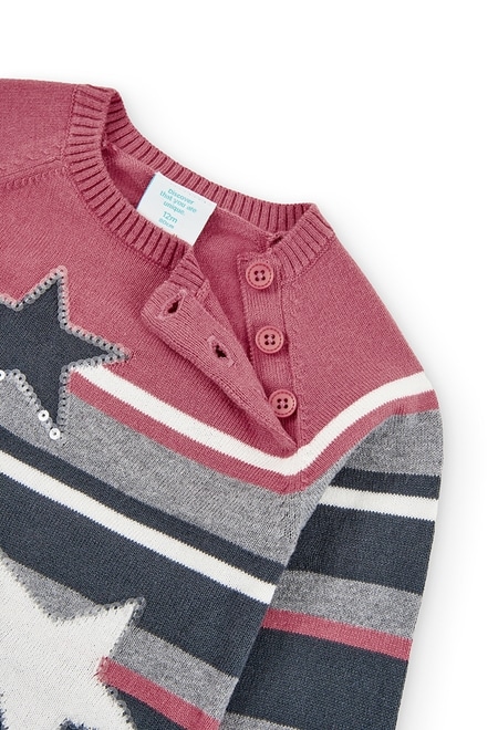 Vestido tricot "estrelas" do bébé_4