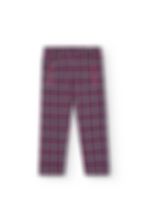 Knit trousers check for baby girl