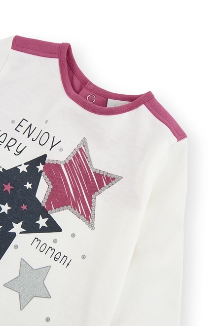 Camiseta malha "estrelas" para o bebé menina_4