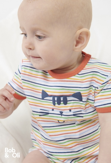 Play suit striped for baby - organic_1